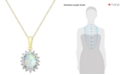 Macy's 18" Opal (1-1/2 ct. t.w.) and White Topaz (5/8 ct. t.w.) Pendant Necklace in 18k Gold-Plated Sterling Silver